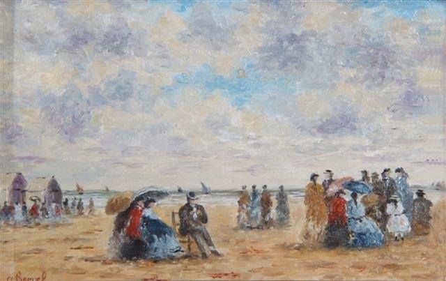 Appraisal: ANDRE BORREL b - At the beach signed oils on