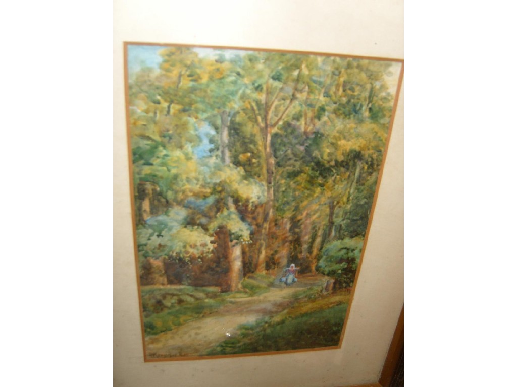 Appraisal: An early th century watercolour of a woodland pathway with