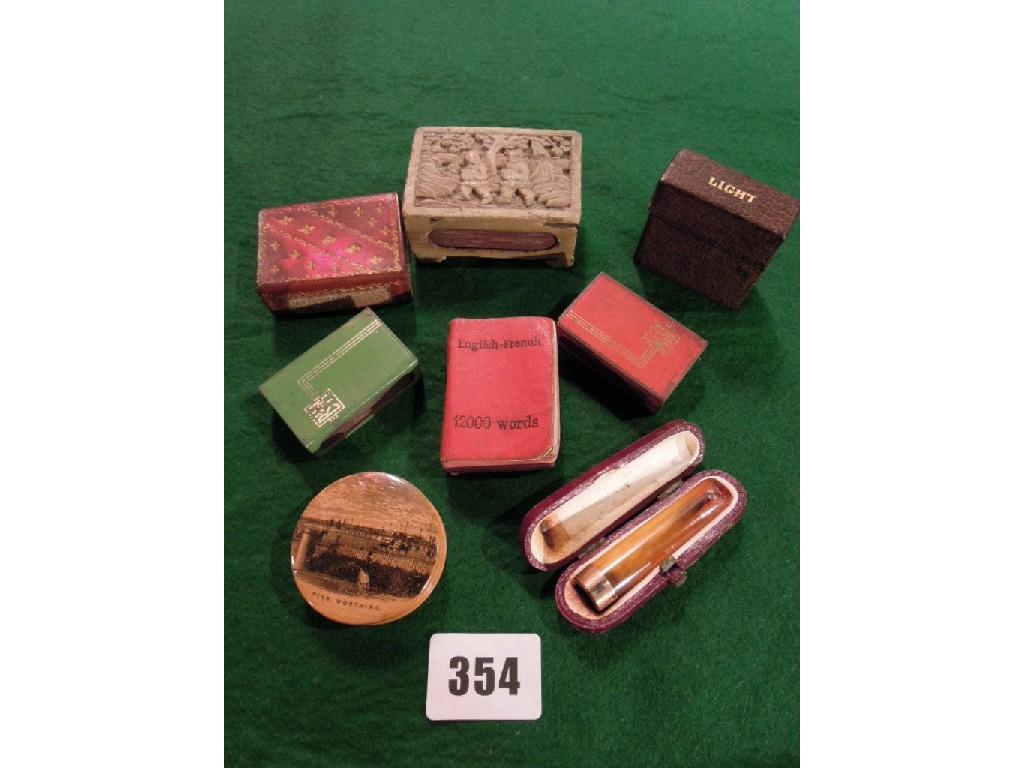 Appraisal: A Mauchlineware pin box - West Marine Parade Worthing cigarette