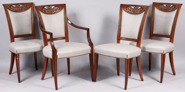 Appraisal: Joseph Gerte Company Set of eight Regency style mahogany dining