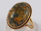 Appraisal: A carat gold moss agate ring agate approx x mm