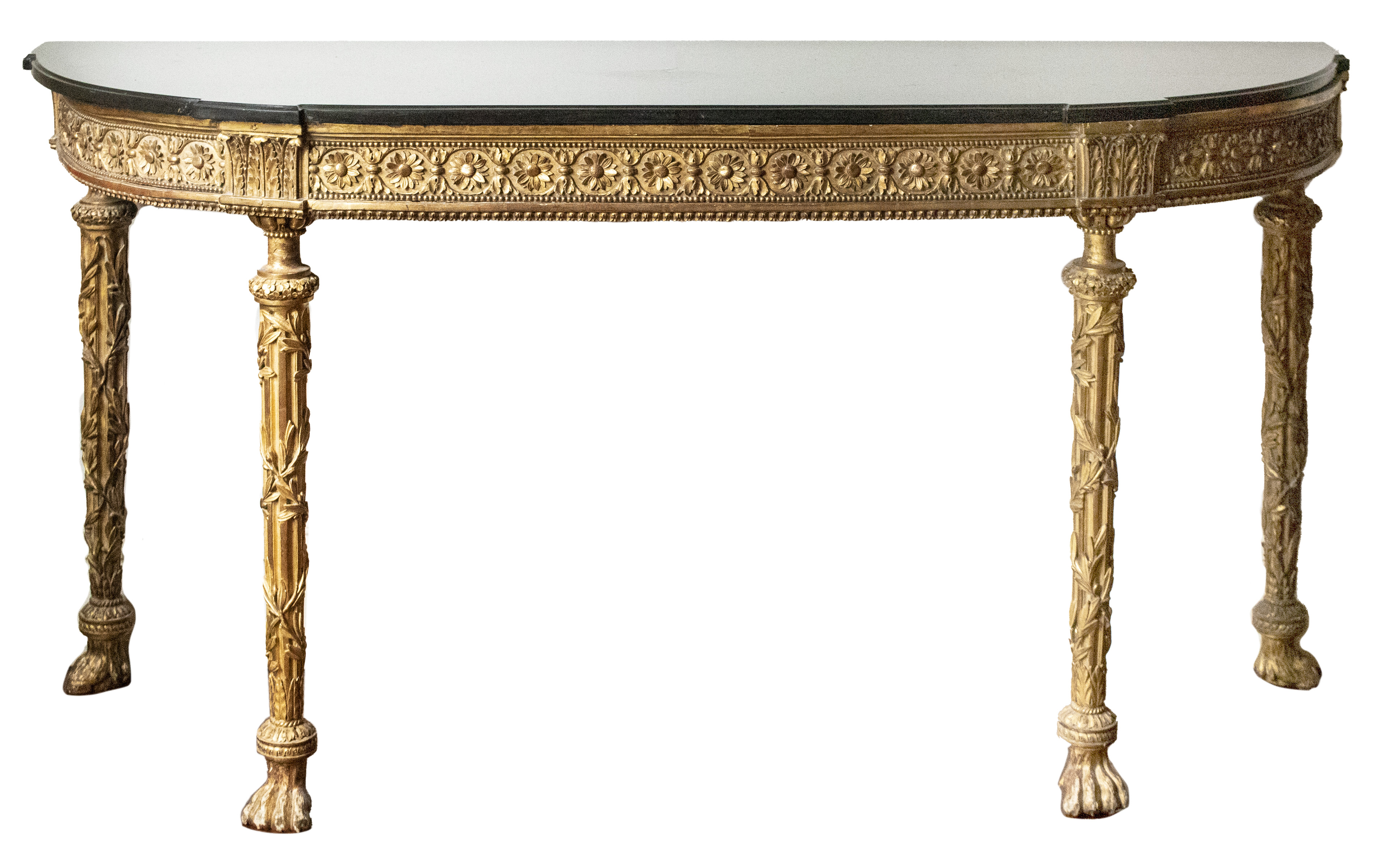 Appraisal: NAPOLEON III CARVED GILTWOOD MARBLE TOP CONSOLE Napoleon III Second