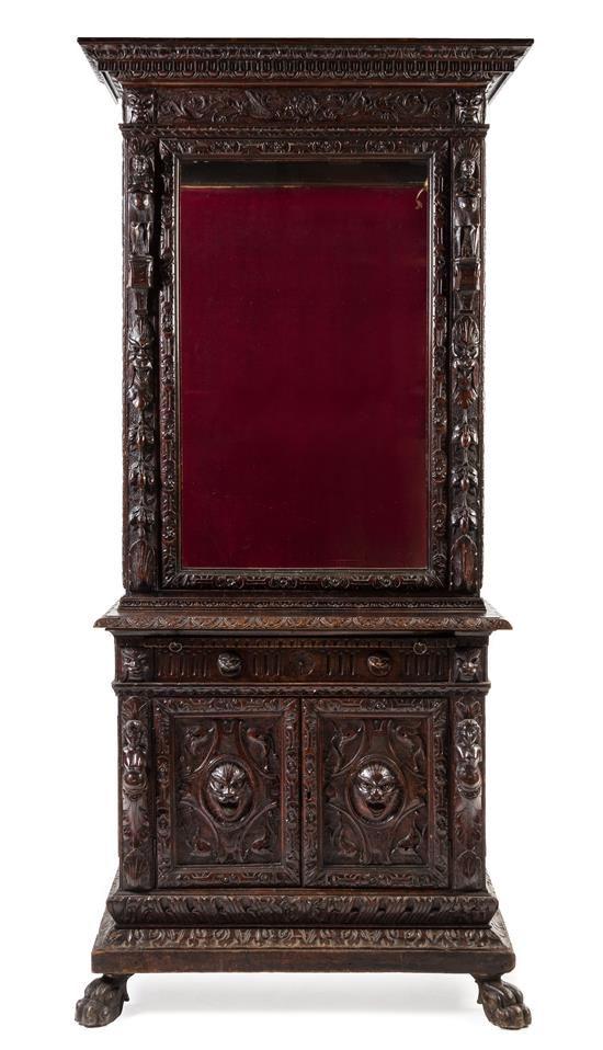 Appraisal: Sale Lot A Renaissance Revival Carved Walnut Cabinet continental late