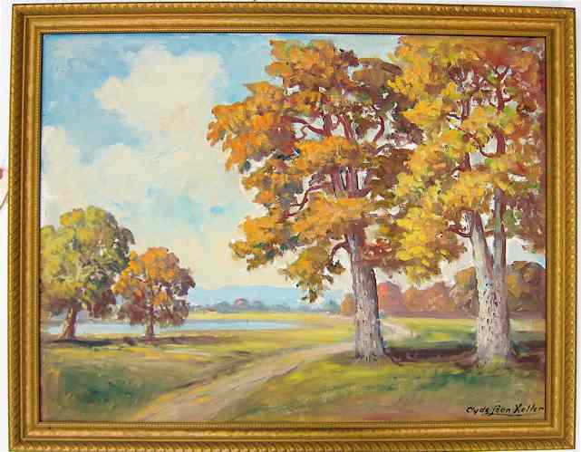 Appraisal: CLYDE LEON KELLER OIL ON CANVASBOARD Oregon - ''Autumn Oaks