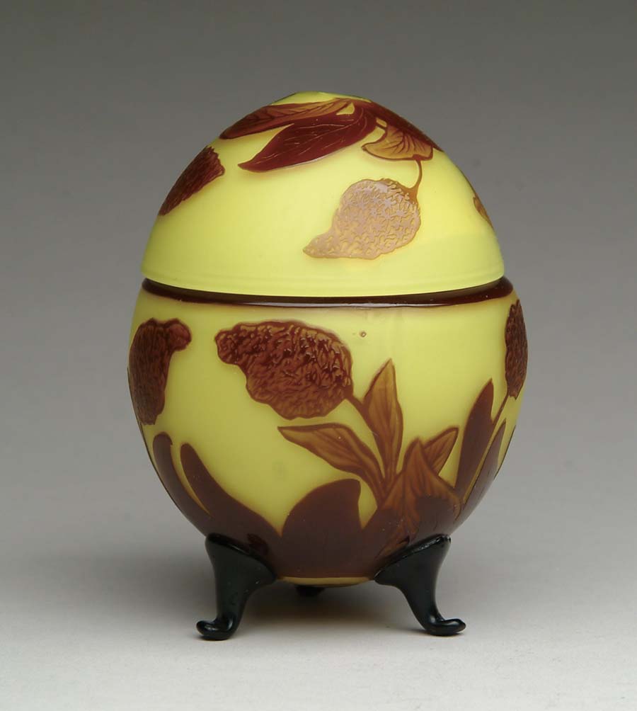 Appraisal: LOETZ CAMEO BOX Wonderful egg shaped box has brown cameo