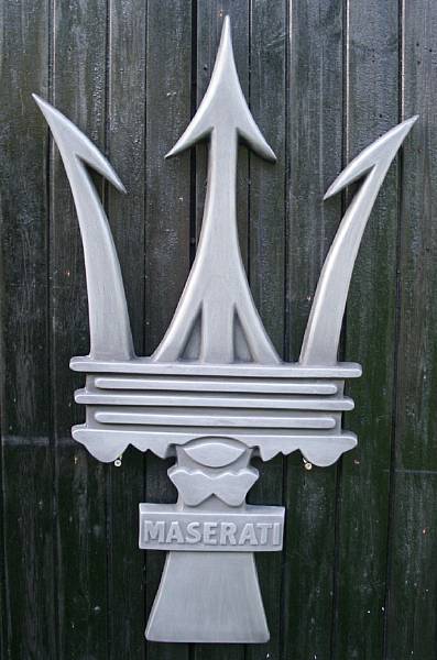 Appraisal: A Maserati 'trident' emblem modern cold cast aluminum composite in