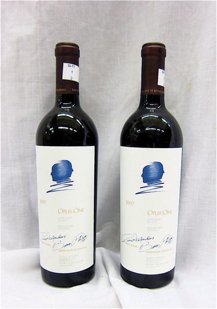 Appraisal: TWO BOTTLES OF VINTAGE CALIFORNIA RED WINE Opus One Napa