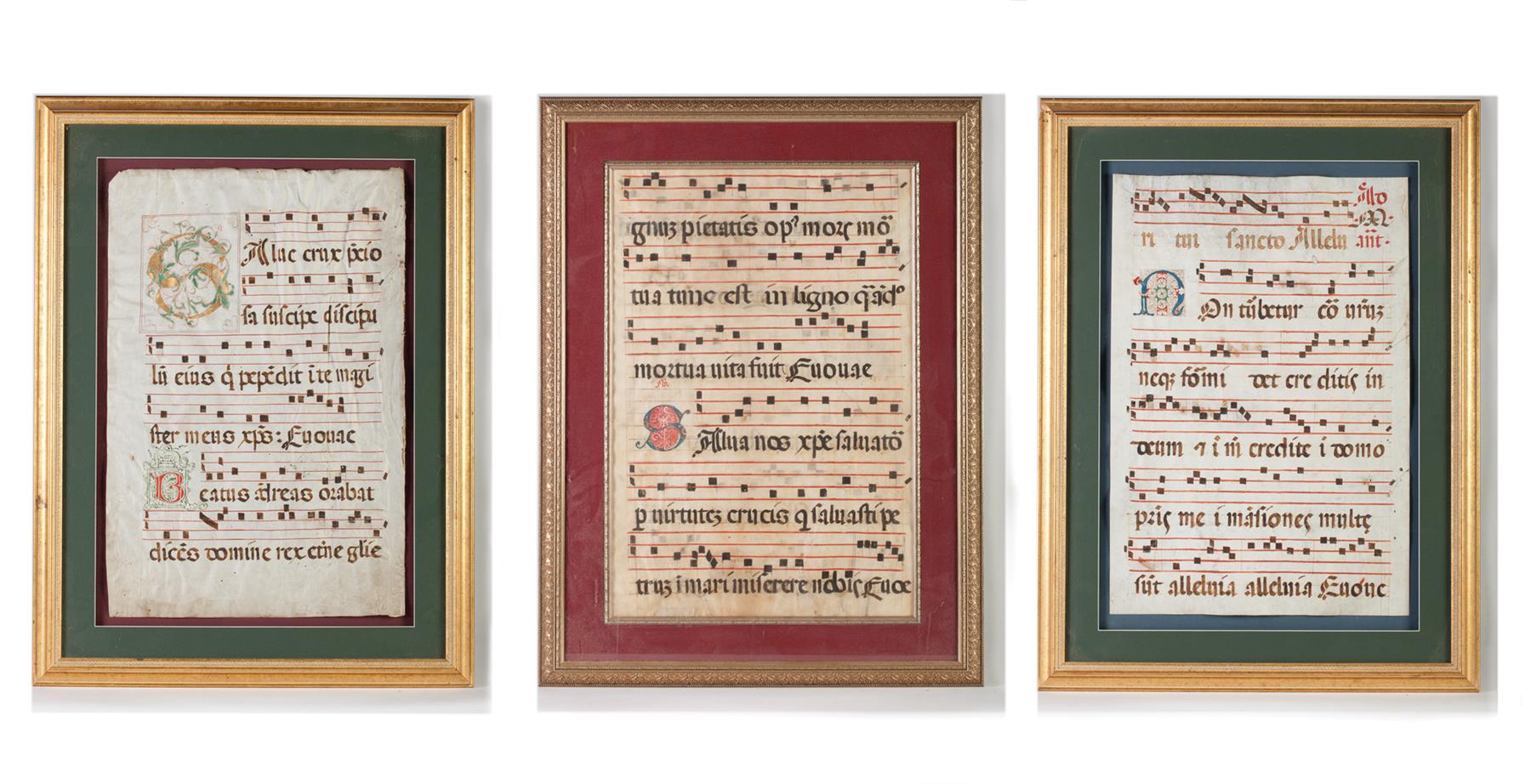 Appraisal: THREE EUROPEAN ANTIPHONALS Probably th- th century pen and ink