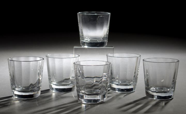 Appraisal: Set of Six Baccarat Vertical Optic Rib Double Old-Fashioned Glasses