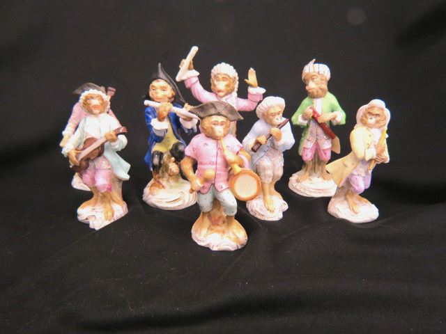 Appraisal: pc German Porcelain Monkey Band with various instruments and band