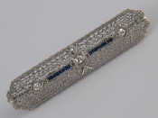 Appraisal: A fine Art Deco sapphire and diamond brooch marked K