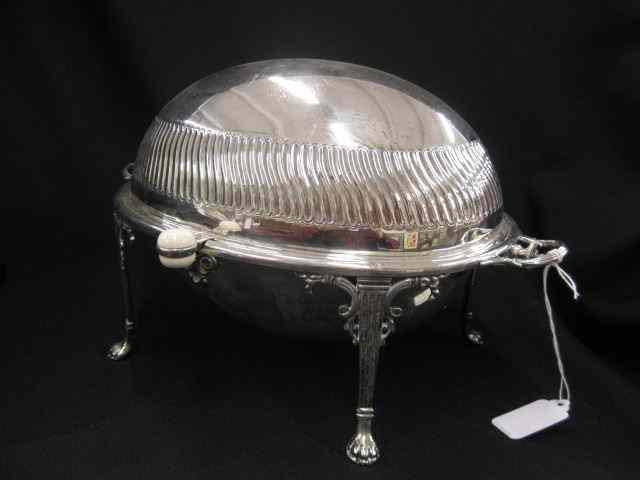 Appraisal: Silverplate Breakfast Warming Dome footed egg shape '' x ''