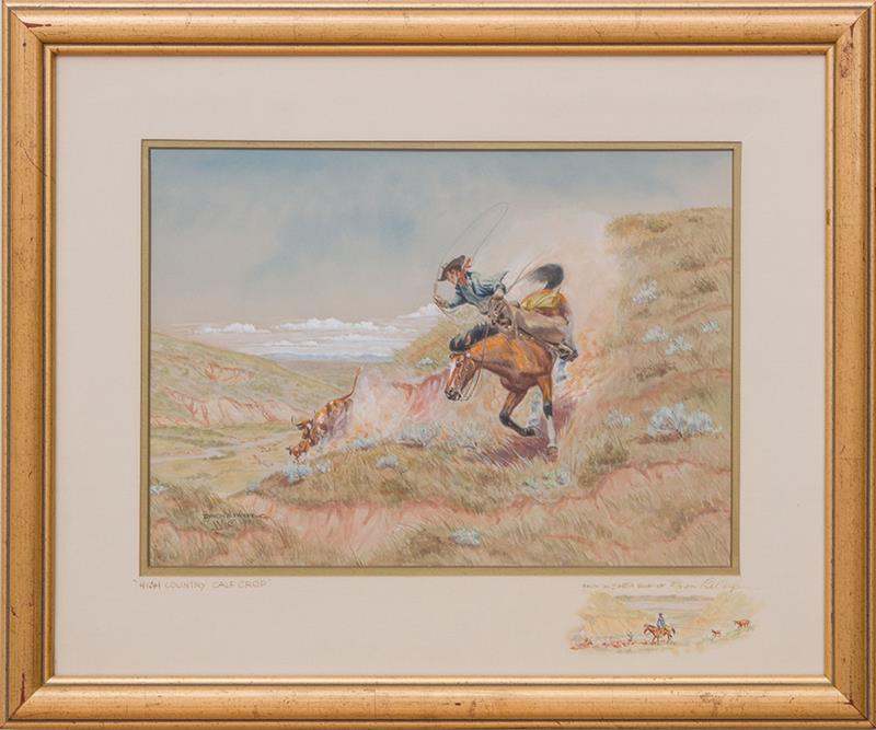 Appraisal: BYRON WOLFE - HIGH COUNTY CALF CROP Watercolor with gouache