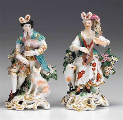 Appraisal: Pair of Derby porcelain figures of musicians late th century