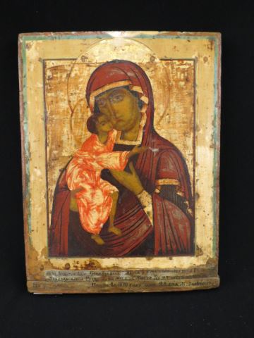 Appraisal: Early Icon madonna and child X