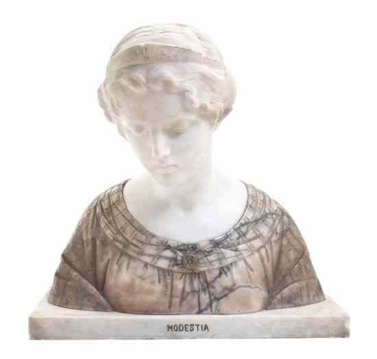 Appraisal: An Italian Marble Bust of a Maiden Modestia after Professor