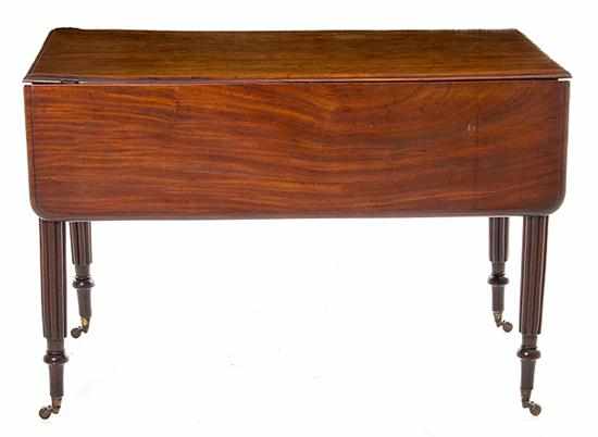 Appraisal: William IV mahogany Pembroke table circa rectangular top with D-shaped