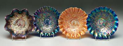 Appraisal: Four pieces carnival glass Good Luck bowls one marigold with