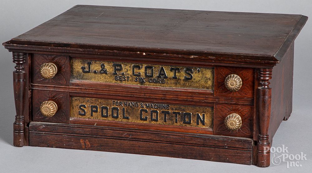 Appraisal: J P Coats spool cabinet ca J P Coats spool