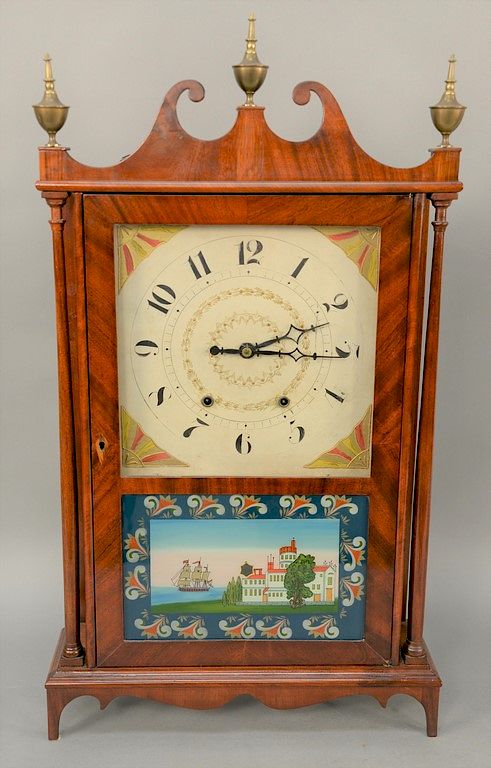 Appraisal: Wadsworths Lounsbru and Turners pillar and scroll shelf clock having