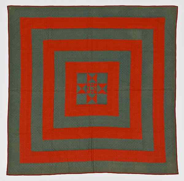 Appraisal: Pennsylvania pieced square in square quilt th c x