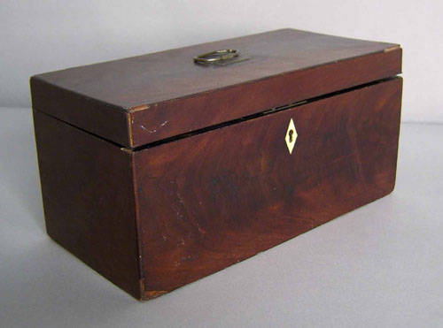 Appraisal: Mahogany tea caddy early th c h w