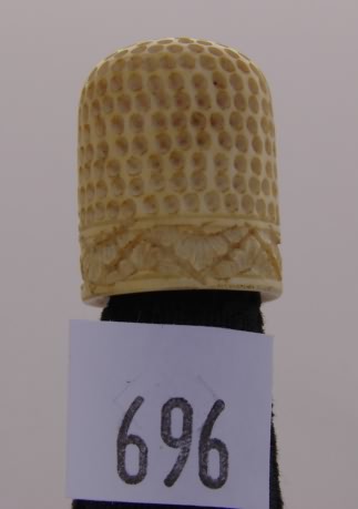 Appraisal: Ivory hand carved thimble