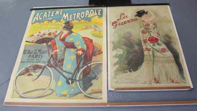 Appraisal: Two Antique French Lithograph Posters Acatene Metropole marked Affiche Kossuth