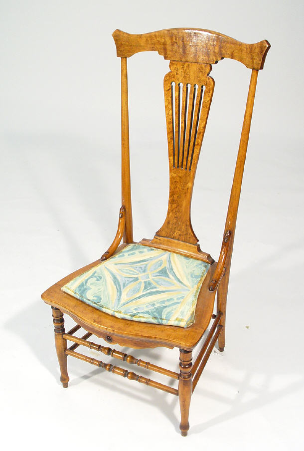 Appraisal: Burr walnut framed bedrrom chair