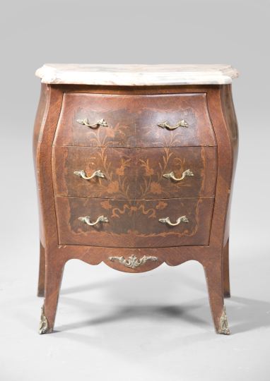 Appraisal: Regence-Style Kingwood and Marble-Top Commode third quarter th century the