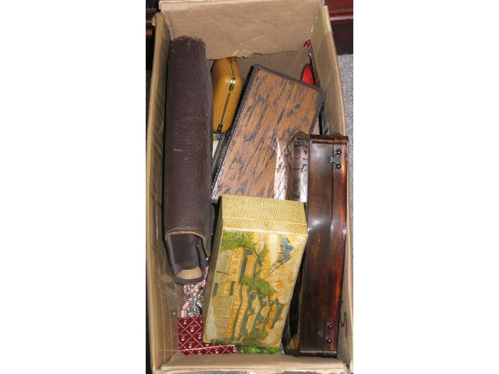 Appraisal: Box of miscellania - costume jewellery jewellery boxes etc