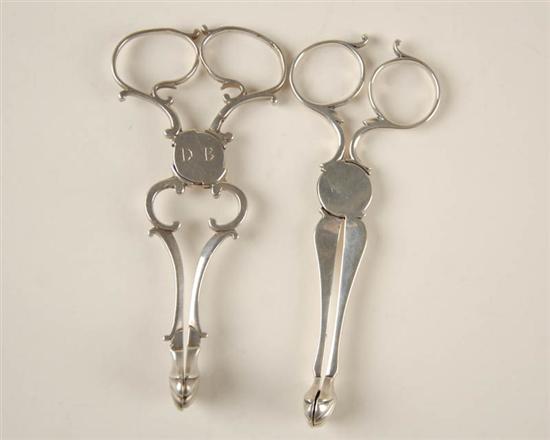 Appraisal: Two George III Sterling Sugar Tongs each in scissors form