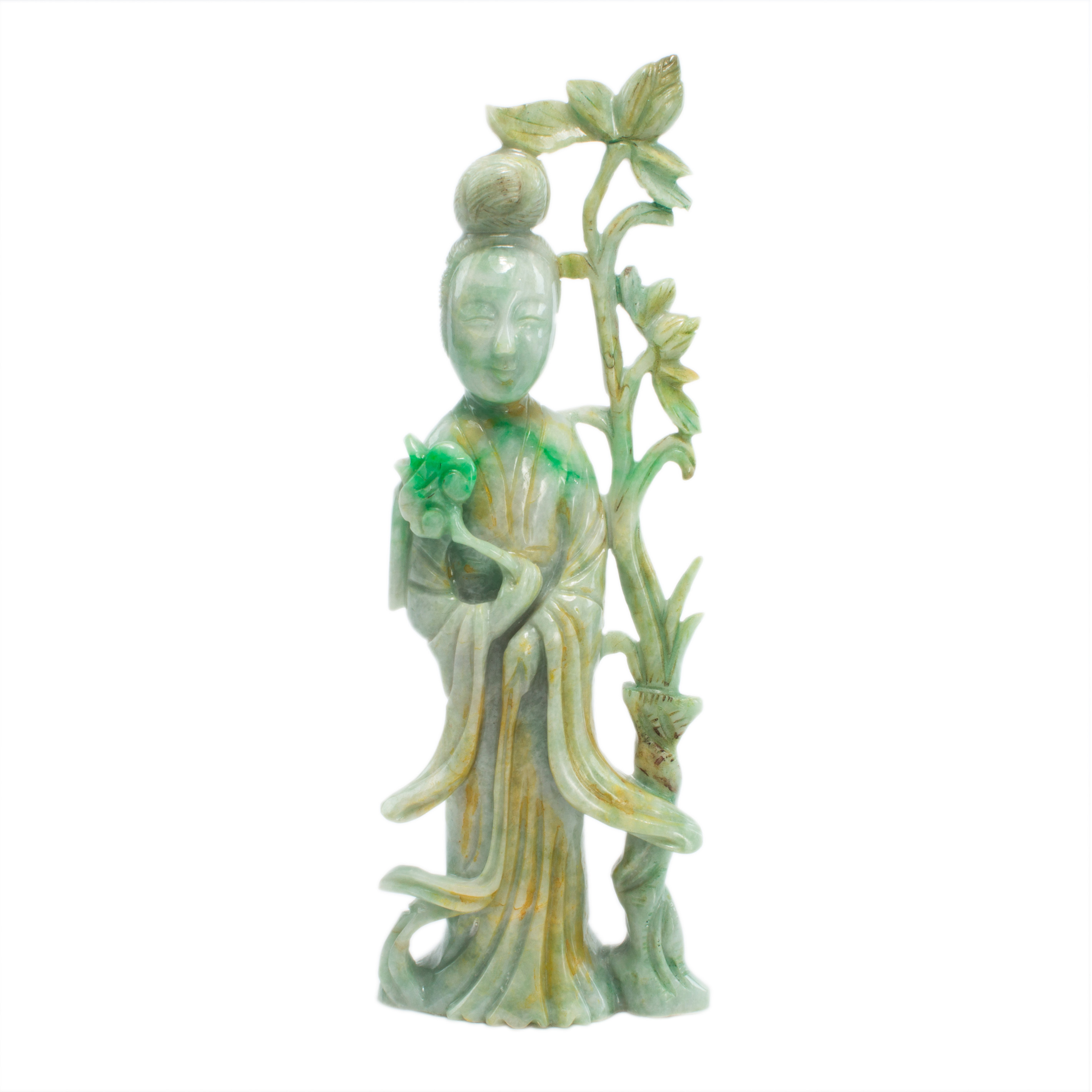 Appraisal: CHINESE JADEITE FIGURE OF CELESTIAL MAIDEN Chinese jadeite figure of