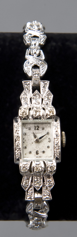 Appraisal: Ladies Kt white gold Hamilton wrist watch Watch has a