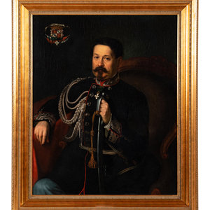 Appraisal: Continental School th Century Portrait of an Officer oil on