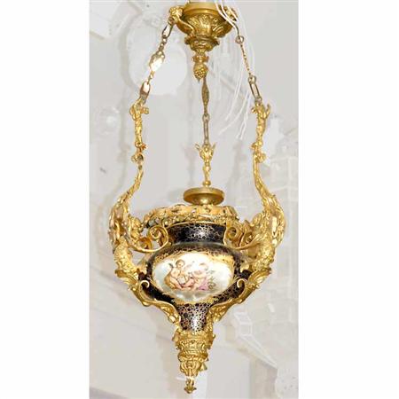 Appraisal: Sevres Style Gilt-Bronze Mounted Porcelain Lantern Estimate -