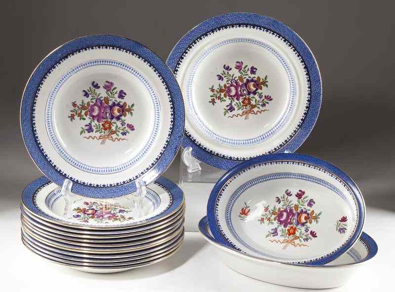 Appraisal: Booths ''Lowestoft Border'' China pieces including oval vegetable bowls in