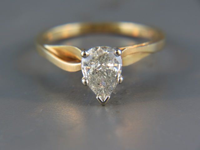 Appraisal: Diamond Ring carat pear shape diamond in k yellow gold