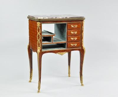 Appraisal: A Louis XV Style Display Cabinet With a white marble