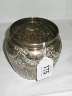 Appraisal: A VICTORIAN JARDINIERE of circular tapering form embossed with ribbon