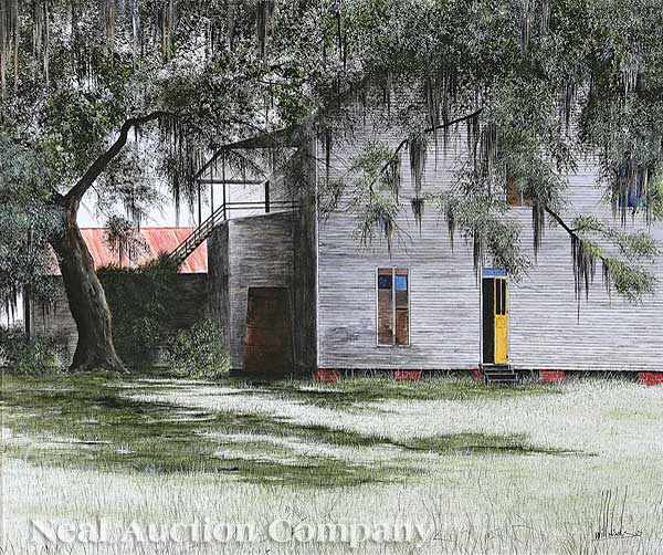 Appraisal: Will Hinds American Louisiana b Bo's Door oil on canvas