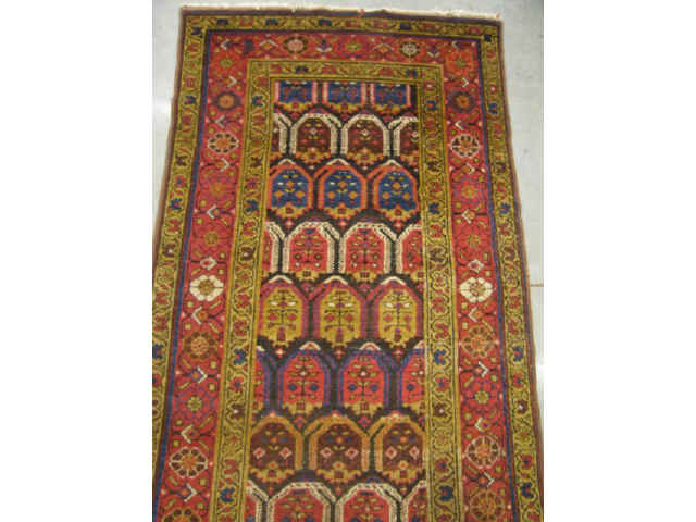 Appraisal: Hamadan Persian Handmade Runner overall geometric design with stylized floral