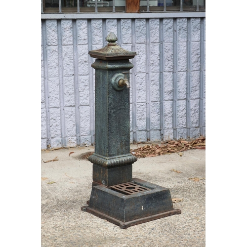 Appraisal: Vintage French cast iron water fountain with brass tap approx