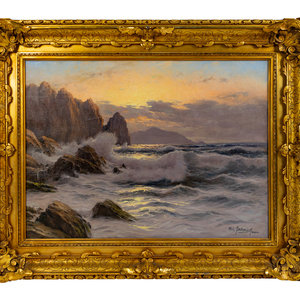 Appraisal: Cavalier Michele Federico Italian - Waves at Capri oil on