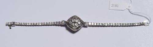 Appraisal: DIAMOND LADY'S WRISTWATCH G BELIN from the s Platinum Elegant