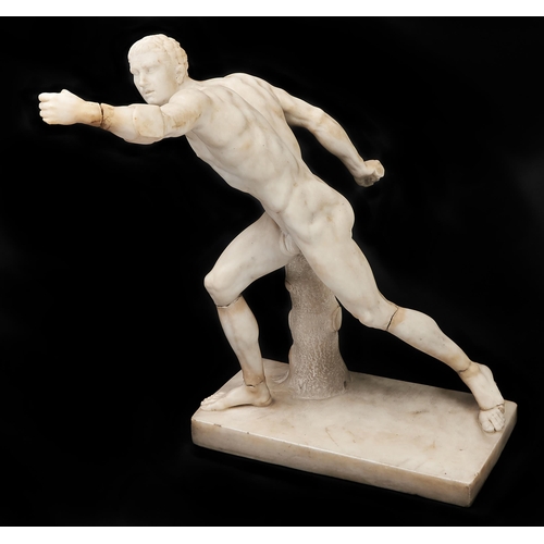 Appraisal: An Italian statuary marble sculpture of the Borghese Gladiator first