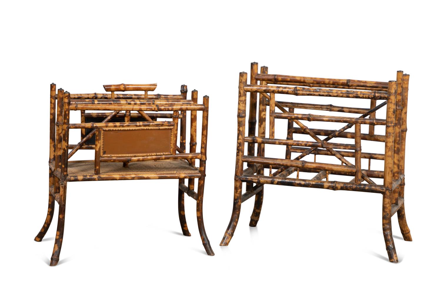 Appraisal: TWO AESTHETIC MOVEMENT BAMBOO MAGAZINE RACKS Two Victorian Aesthetic Movement