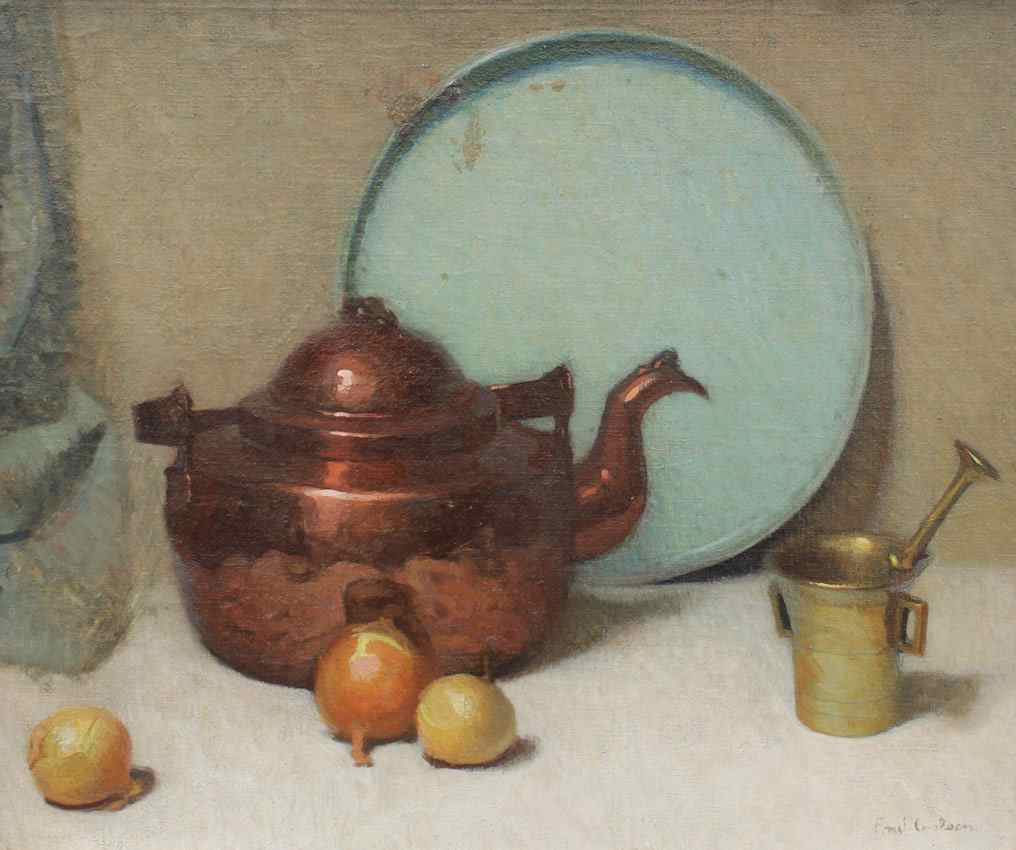 Appraisal: GOOD STILL LIFE AFTER CARLSEN Oil Canvas laid on Masonite