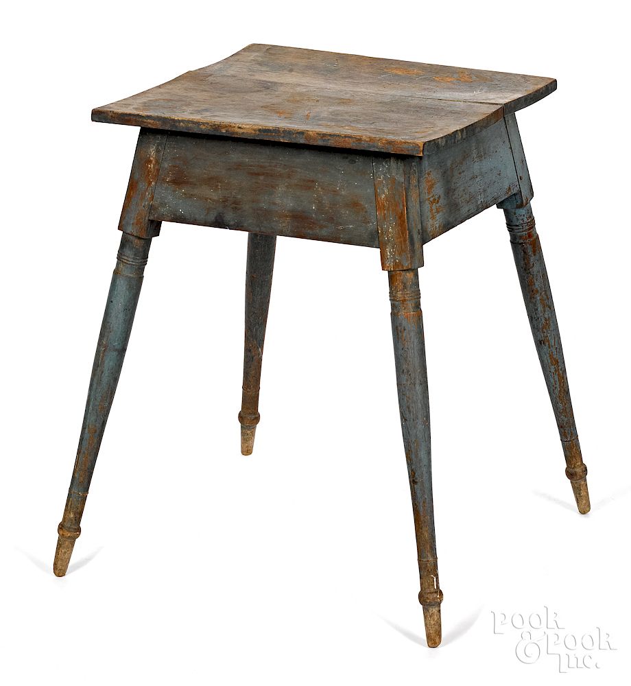 Appraisal: Pennsylvania painted walnut splay leg stand Exclusive on Bidsquare Pennsylvania