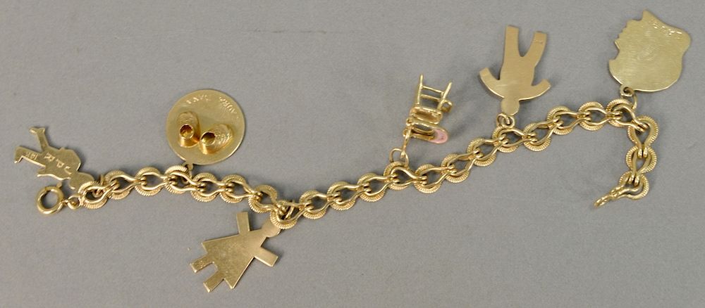 Appraisal: karat gold charm bracelet with karat gold charms grams karat